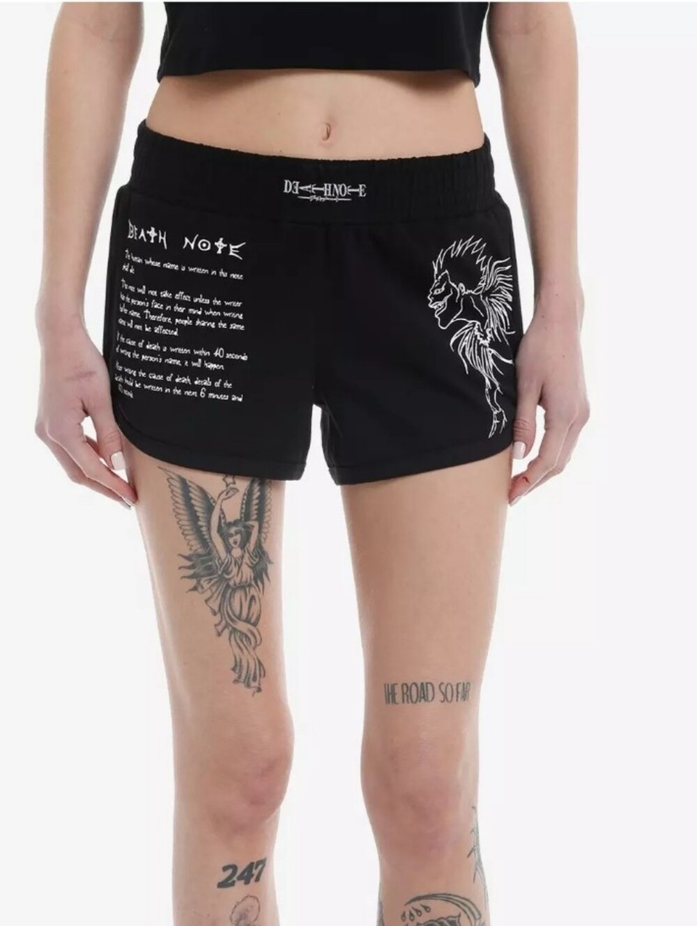 Hot Topic Black 'Death Note' Graphic Women's Athletic Shorts